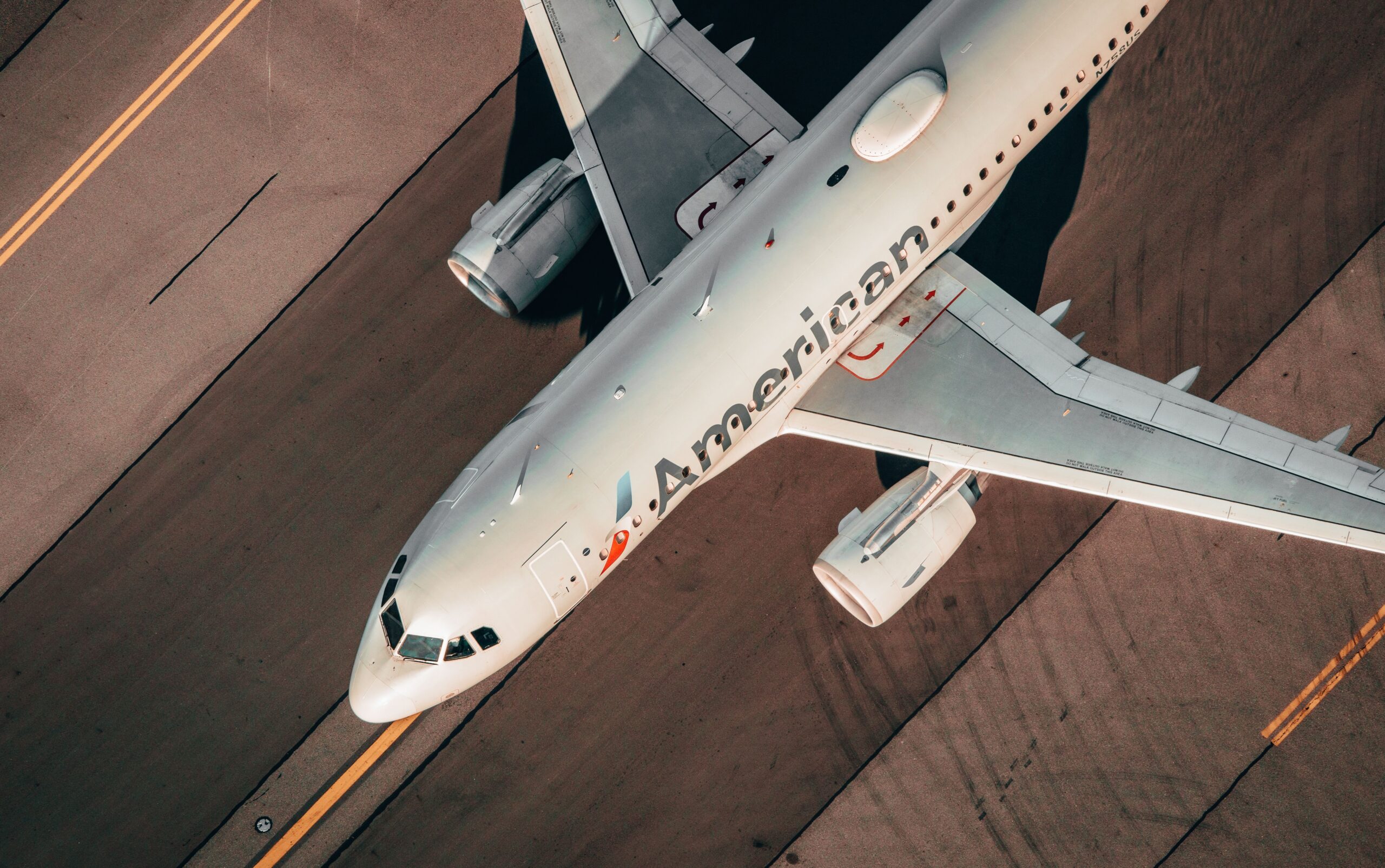 American Airlines plane from above